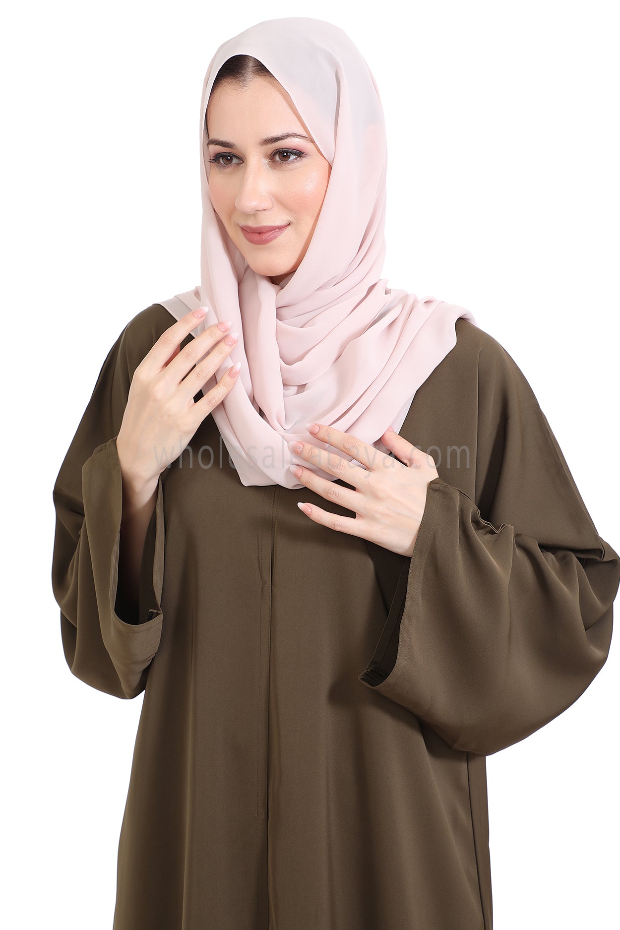 Front Open Nida Abaya with Buttons