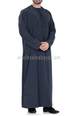 Men's Premium Emirati Thoube  With Zip and Prussian Blue