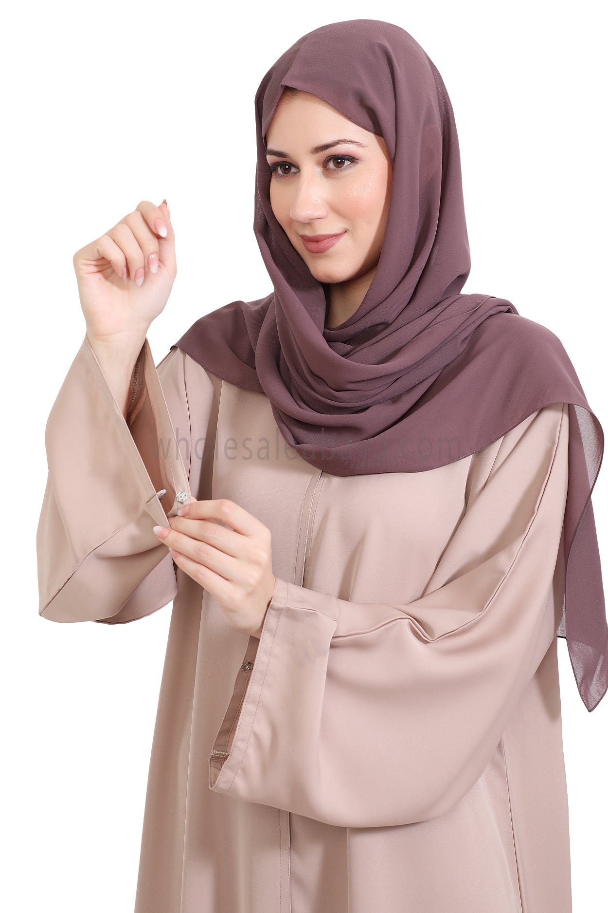 Front Open Nida Abaya with Buttons