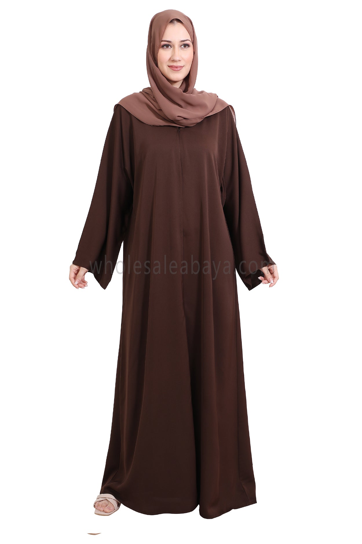 Front Open Nida Abaya with Buttons