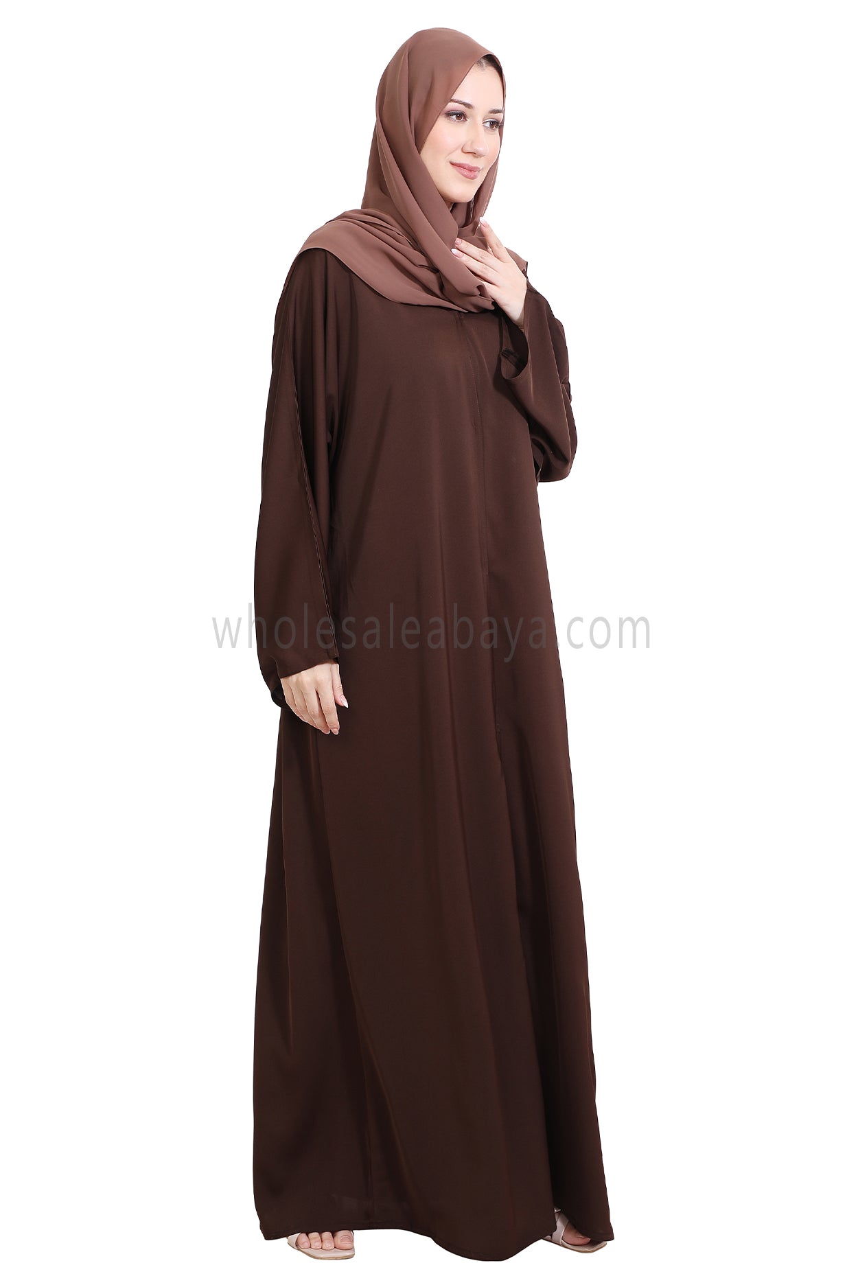 Front Open Nida Abaya with Buttons