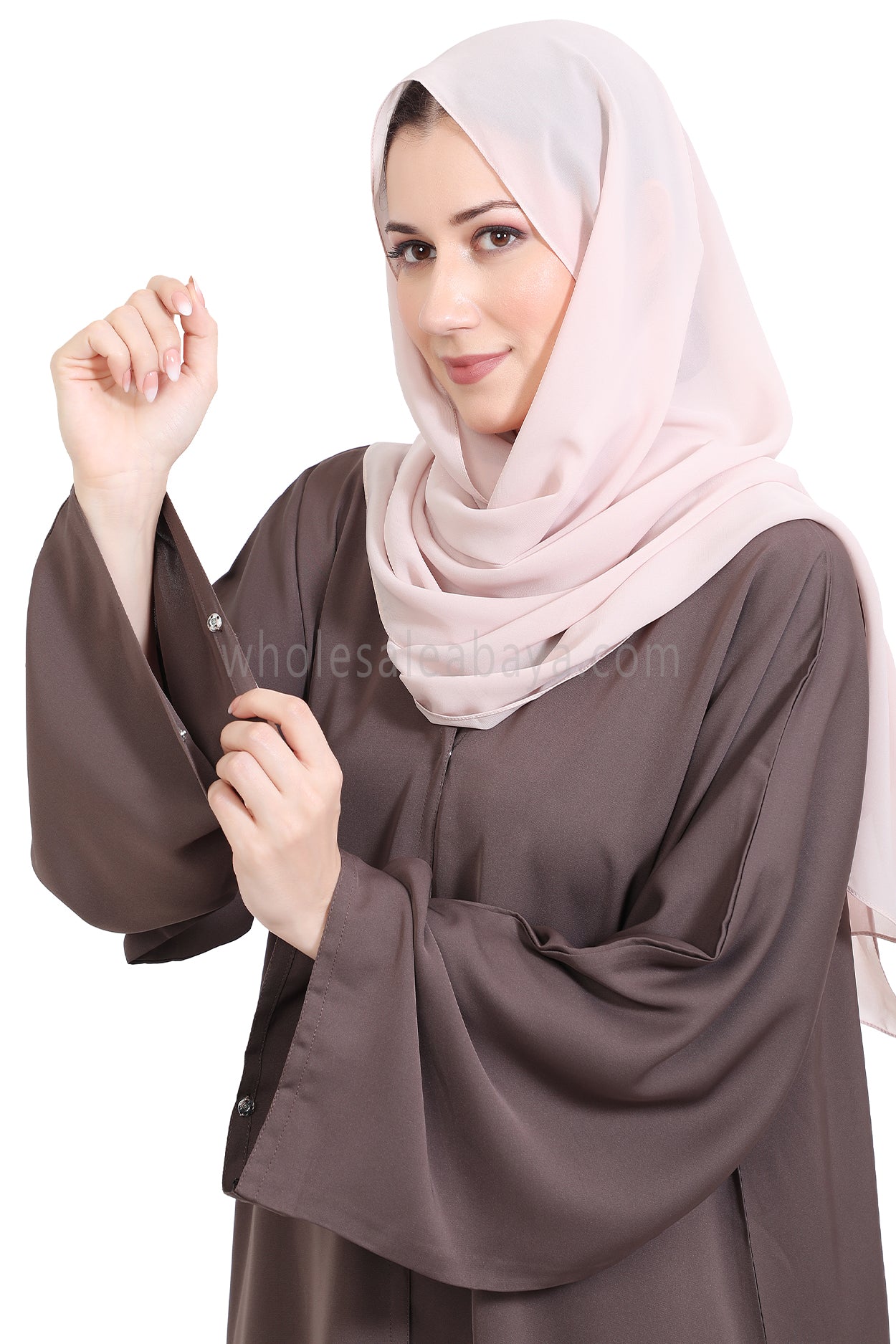 Front Open Nida Abaya with Buttons