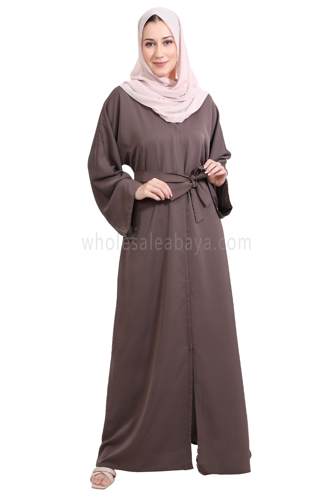 Front Open Nida Abaya with Buttons