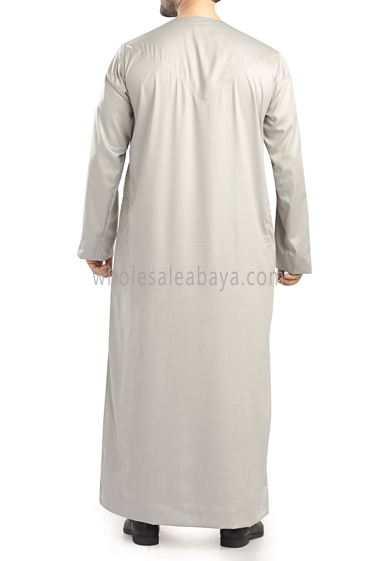 Men's Shiny Omani Thoube with Designer Tassel Stone Beige
