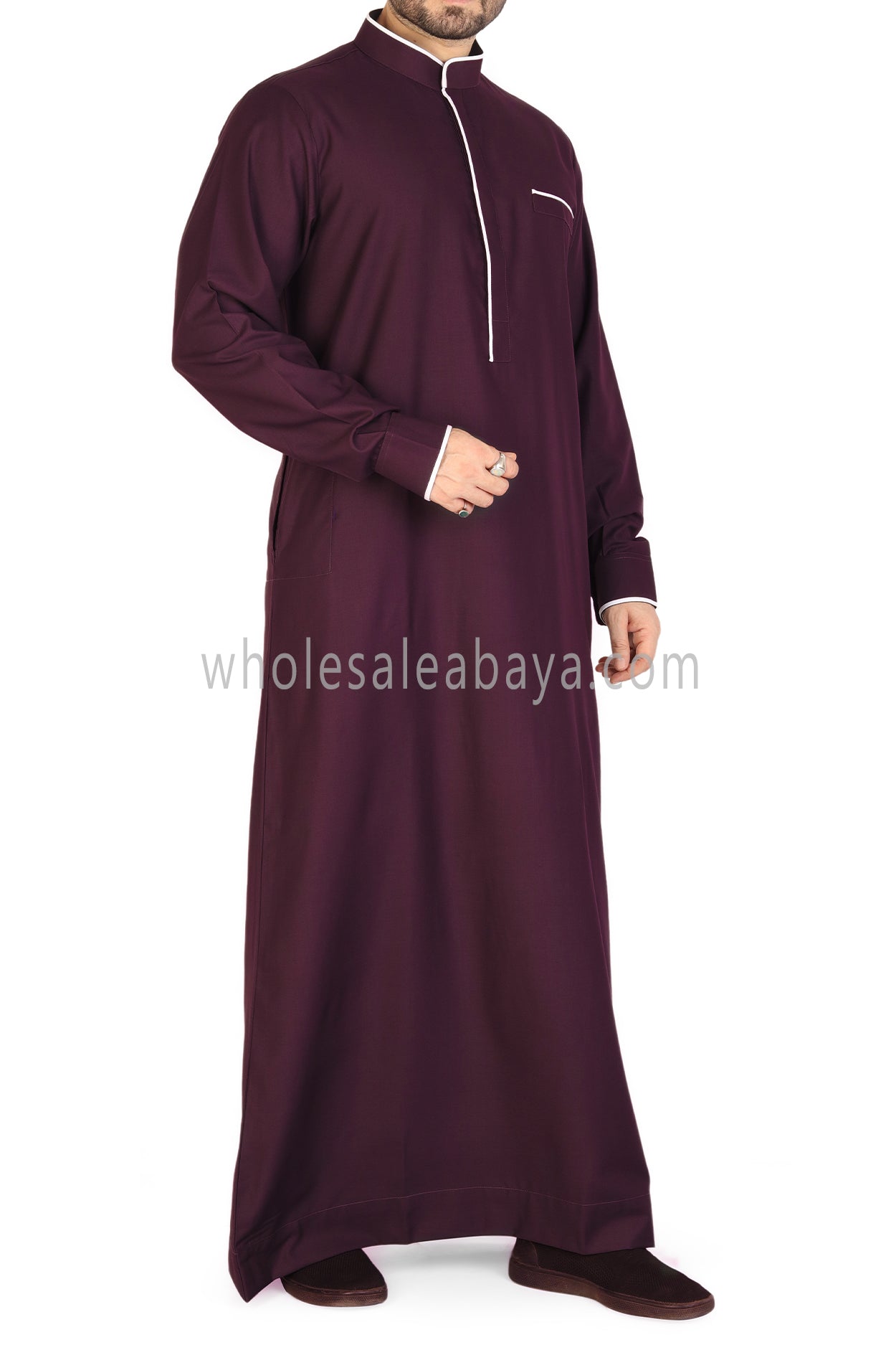 Men's Piping Collar Thoube Burgundy