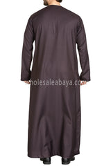 Men's Premium Emirati Thoube  With Buttons & Tassel Ash Brown