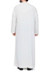 Men's Premium Emirati Thoube  With Buttons & Tassel Off White