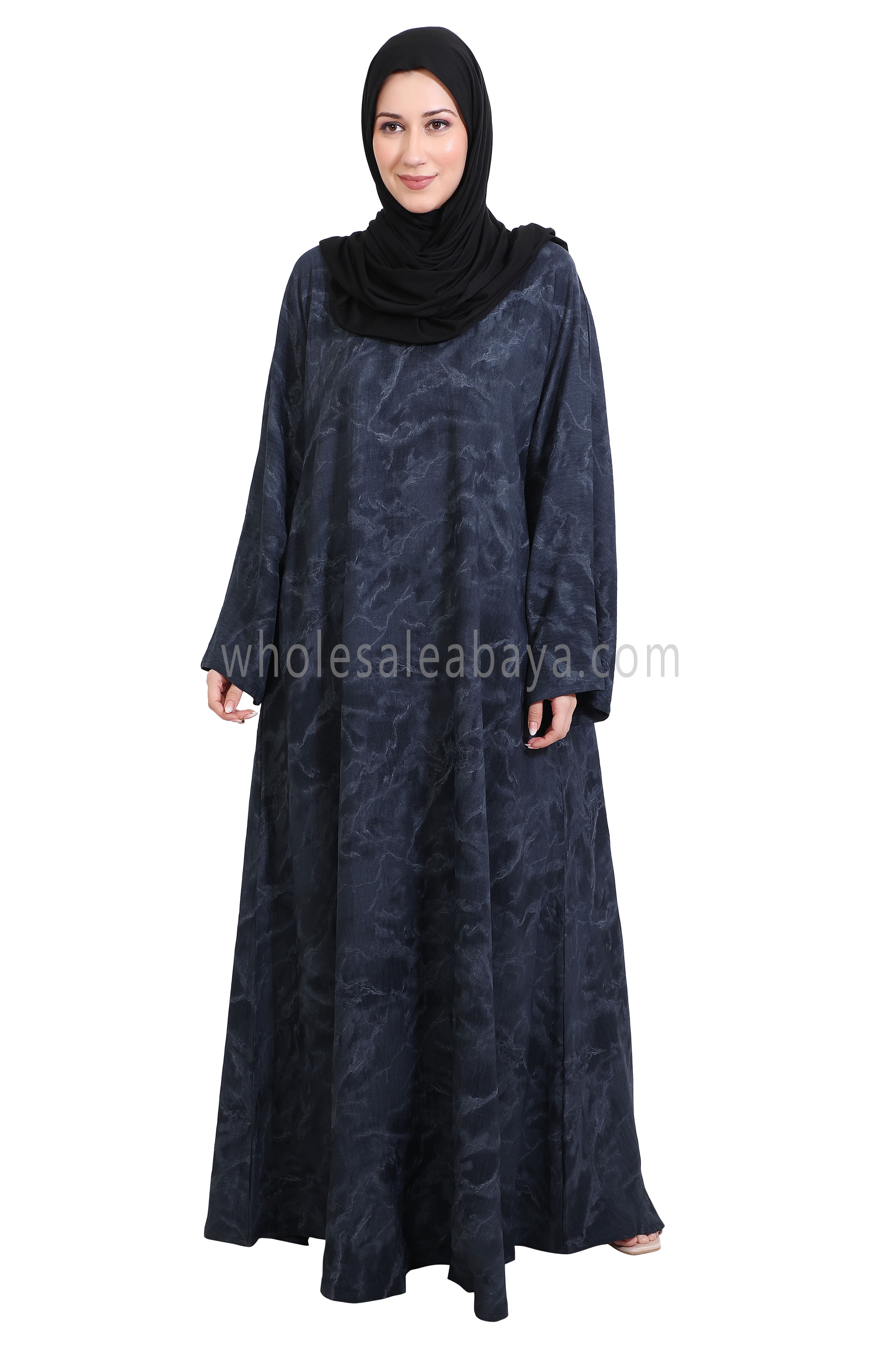 Linen Jacquard Closed Umbrella Abaya