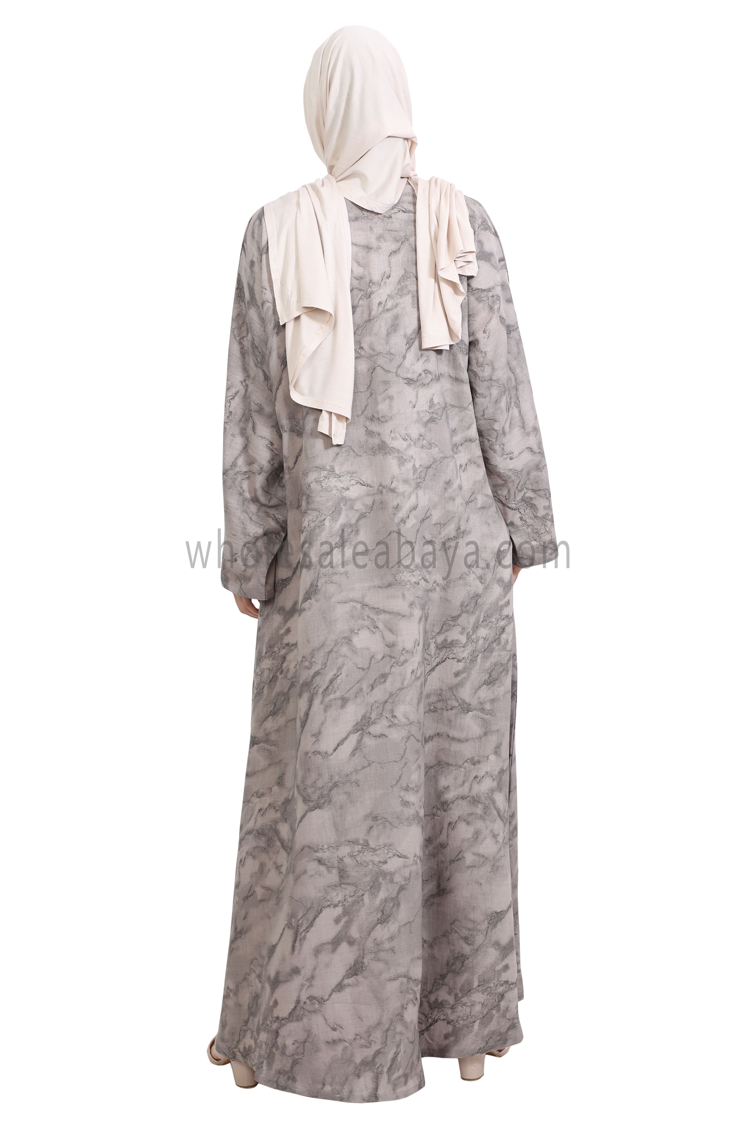 Linen Jacquard Closed Umbrella Abaya