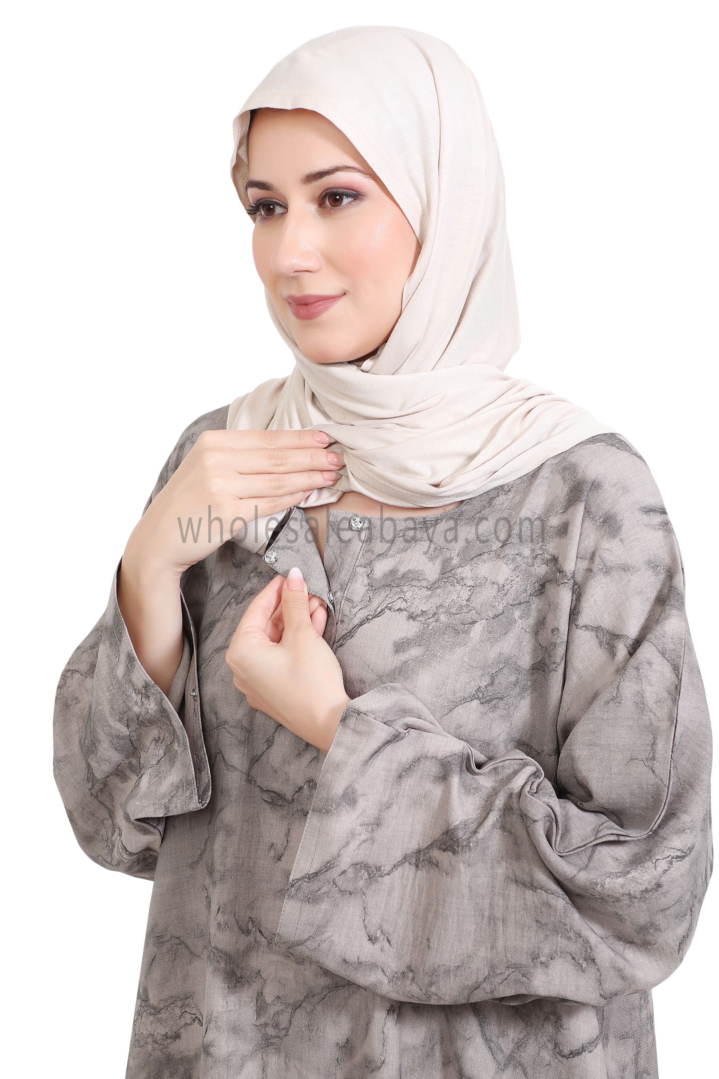 Linen Jacquard Closed Umbrella Abaya