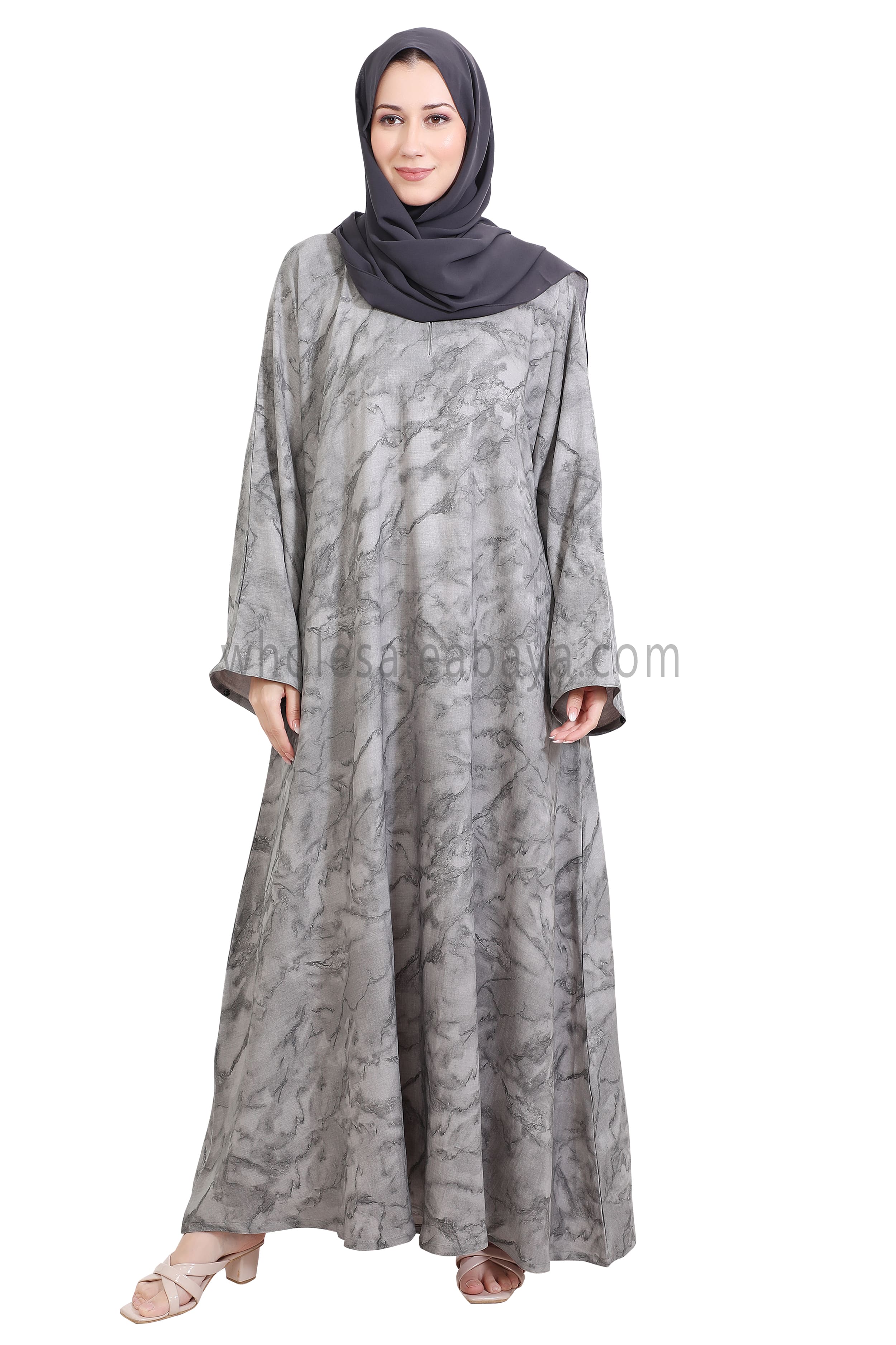 Linen Jacquard Closed Umbrella Abaya
