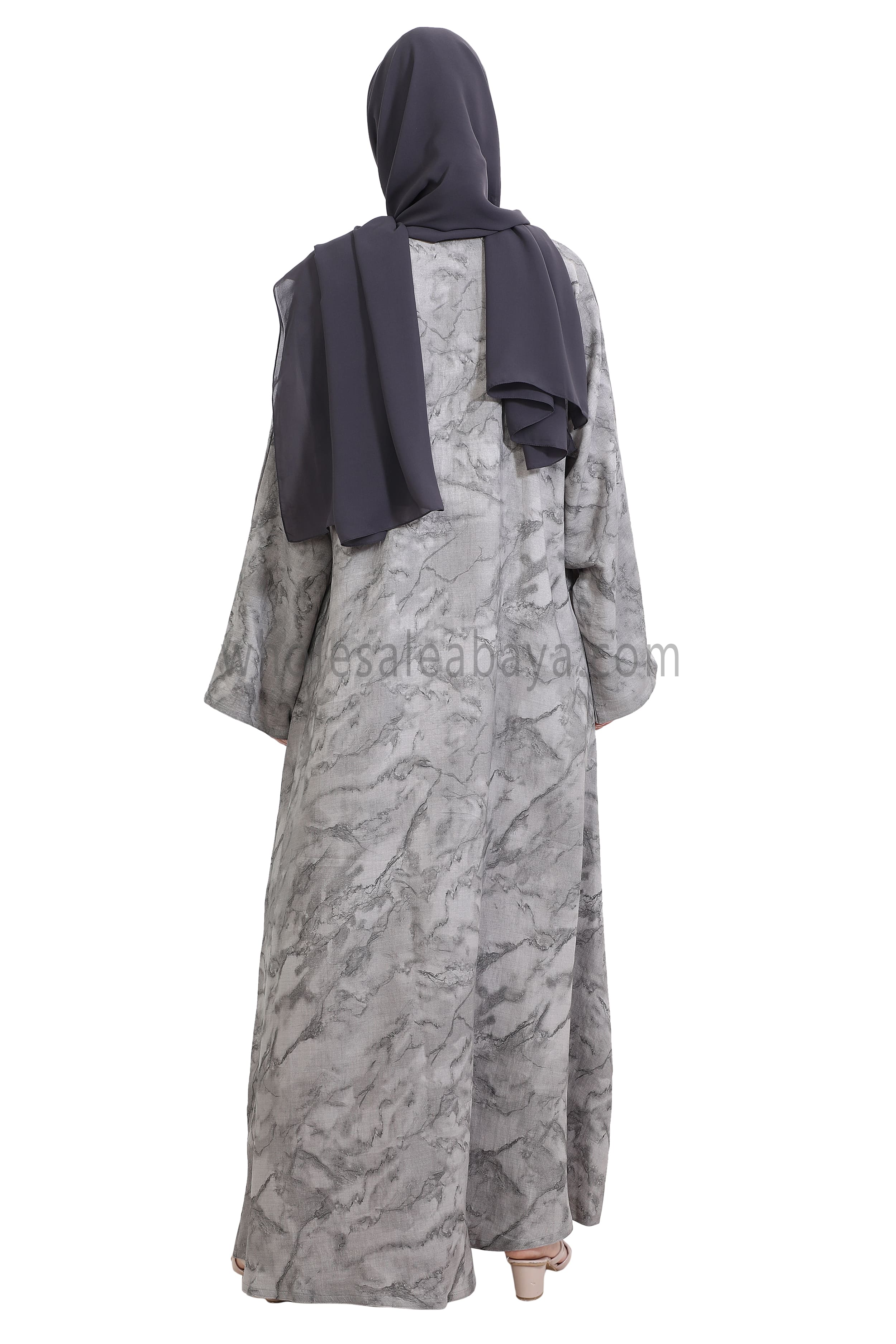 Linen Jacquard Closed Umbrella Abaya