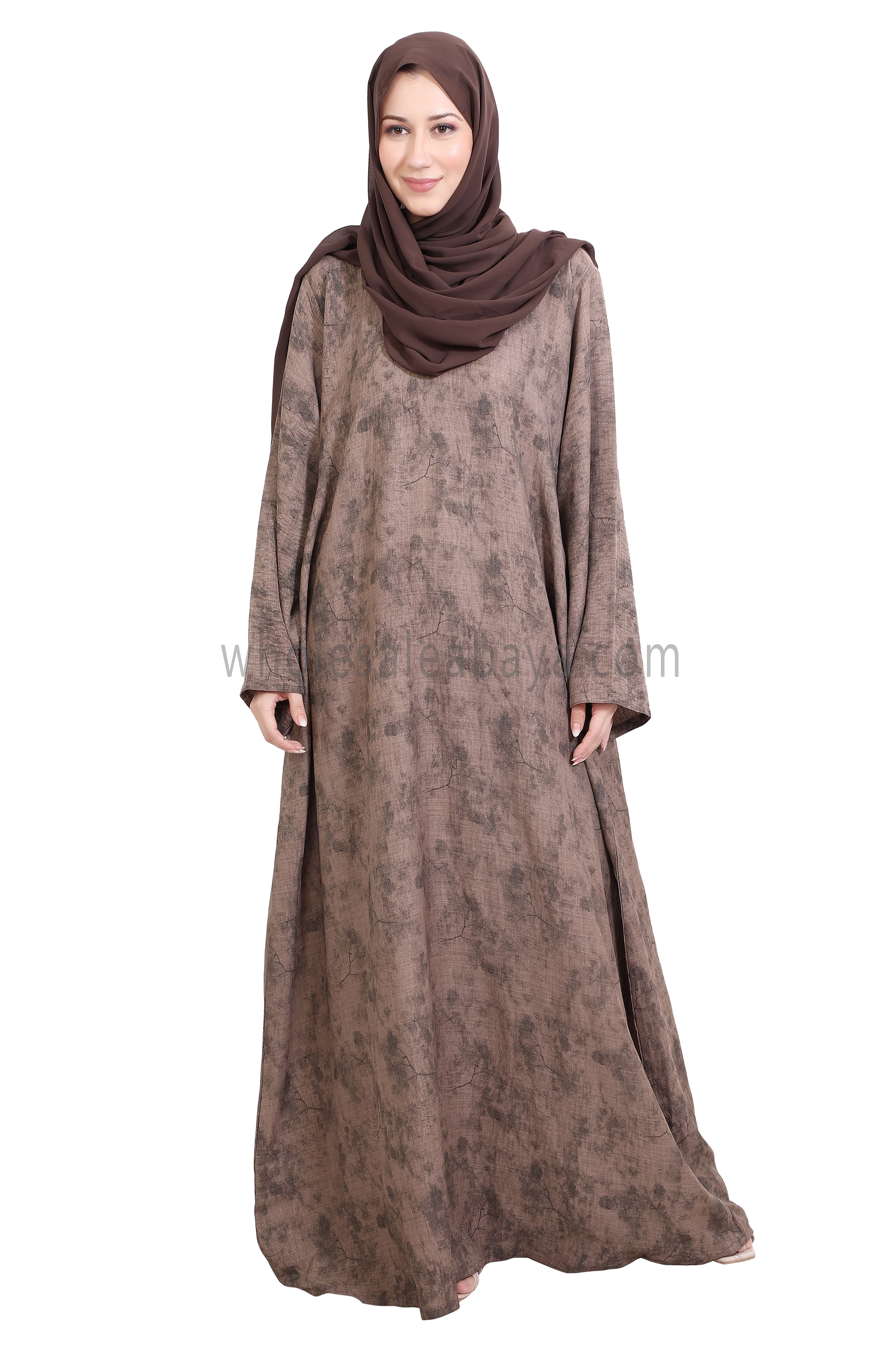 Linen Foil Jacquard Closed Abaya