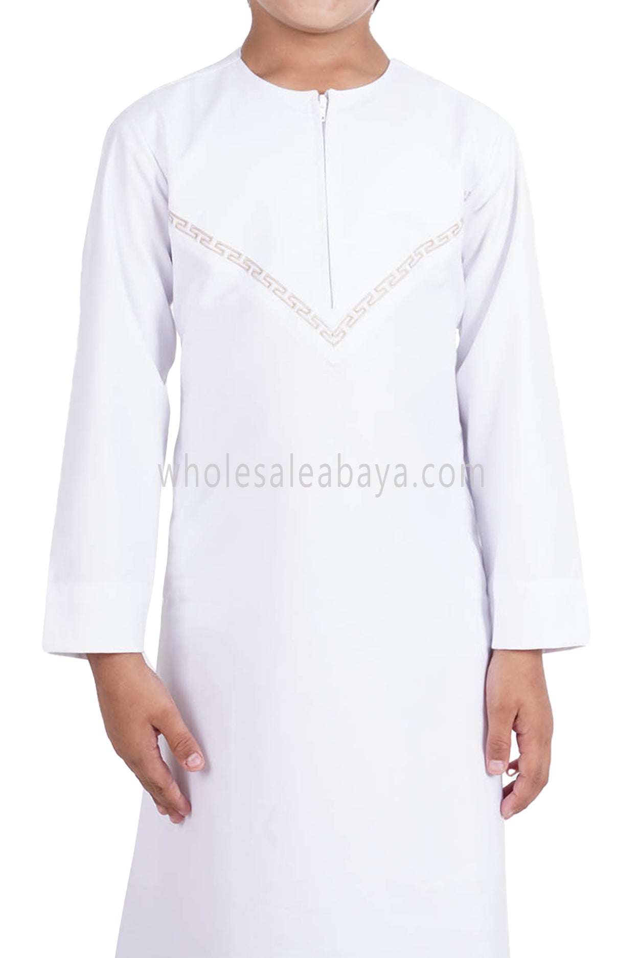 Boy's Premium Omani Thoube with Embroidered "V" Stitching
