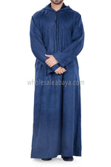 Premium Suede Hooded Thoube Blue