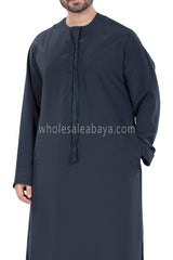 Men's Premium Emirati Thoube  With Zip and Prussian Blue