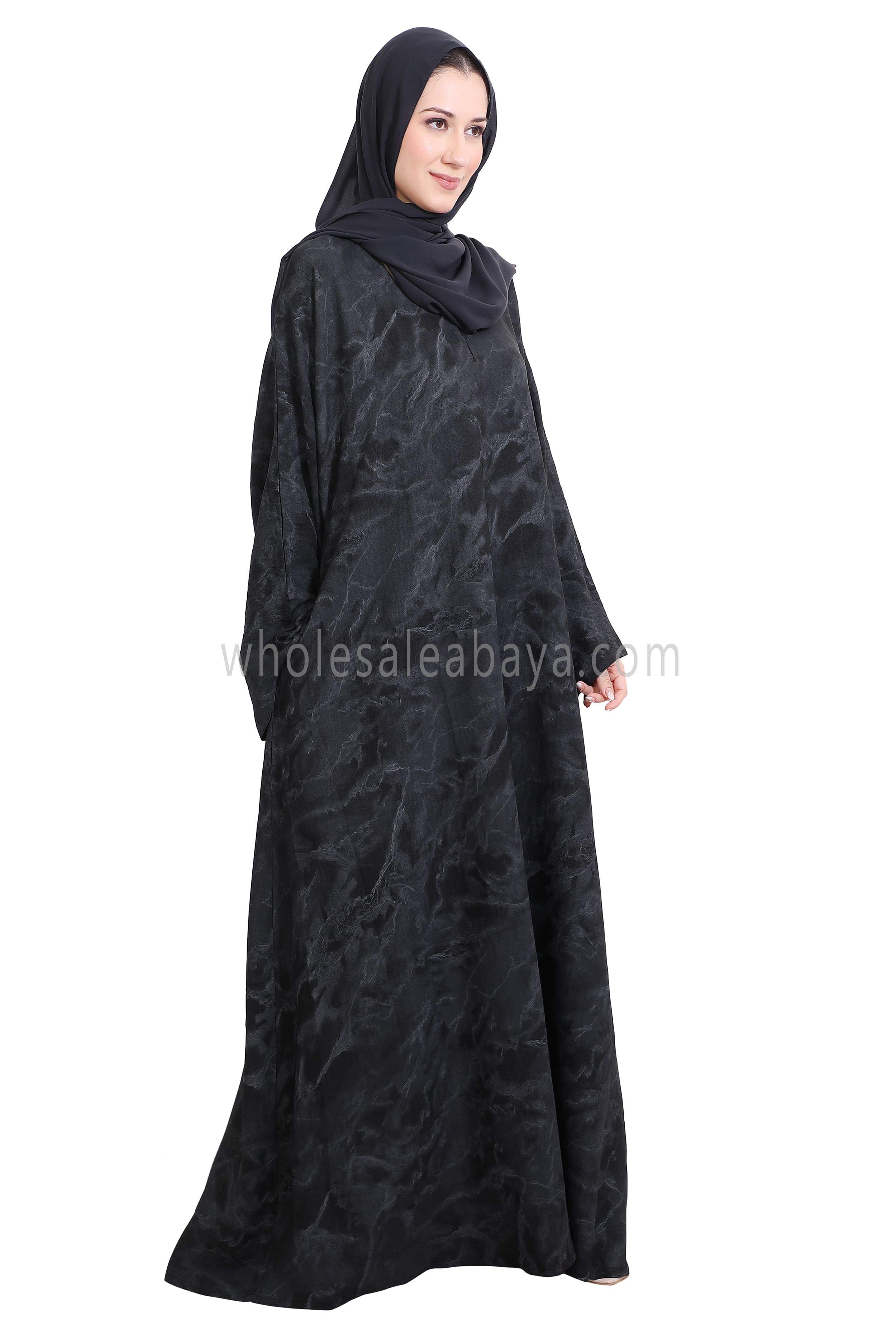Linen Jacquard Closed Umbrella Abaya