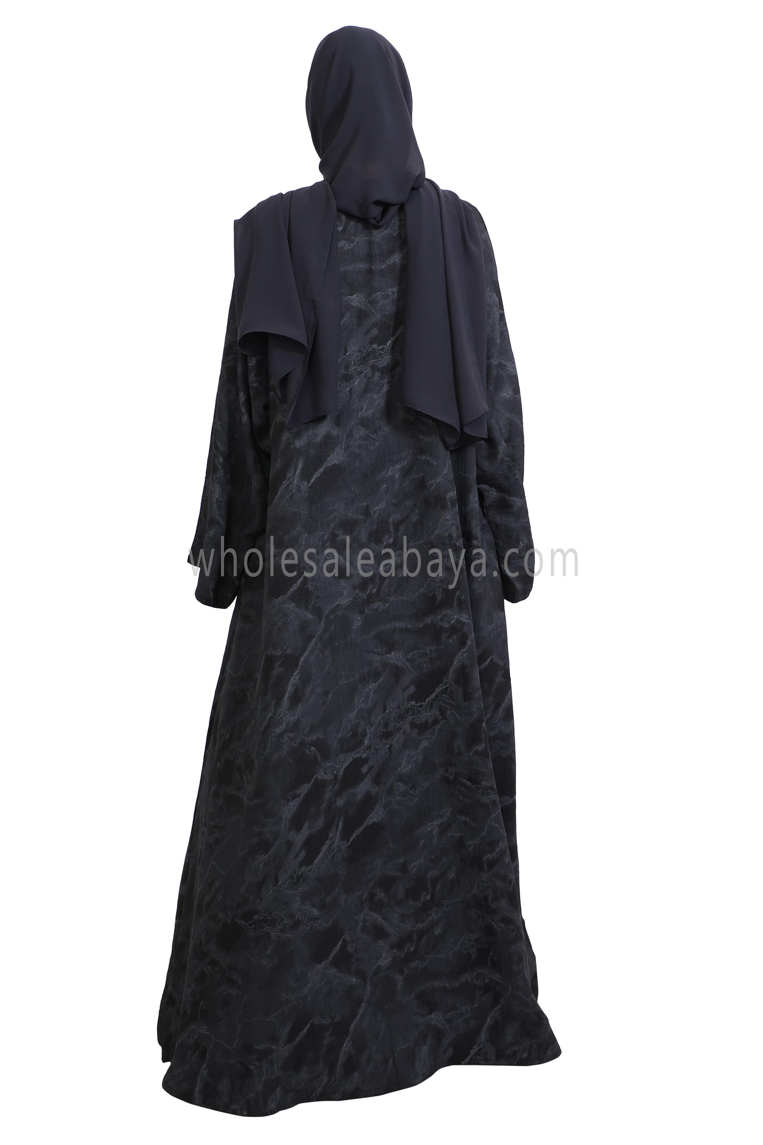 Linen Jacquard Closed Umbrella Abaya