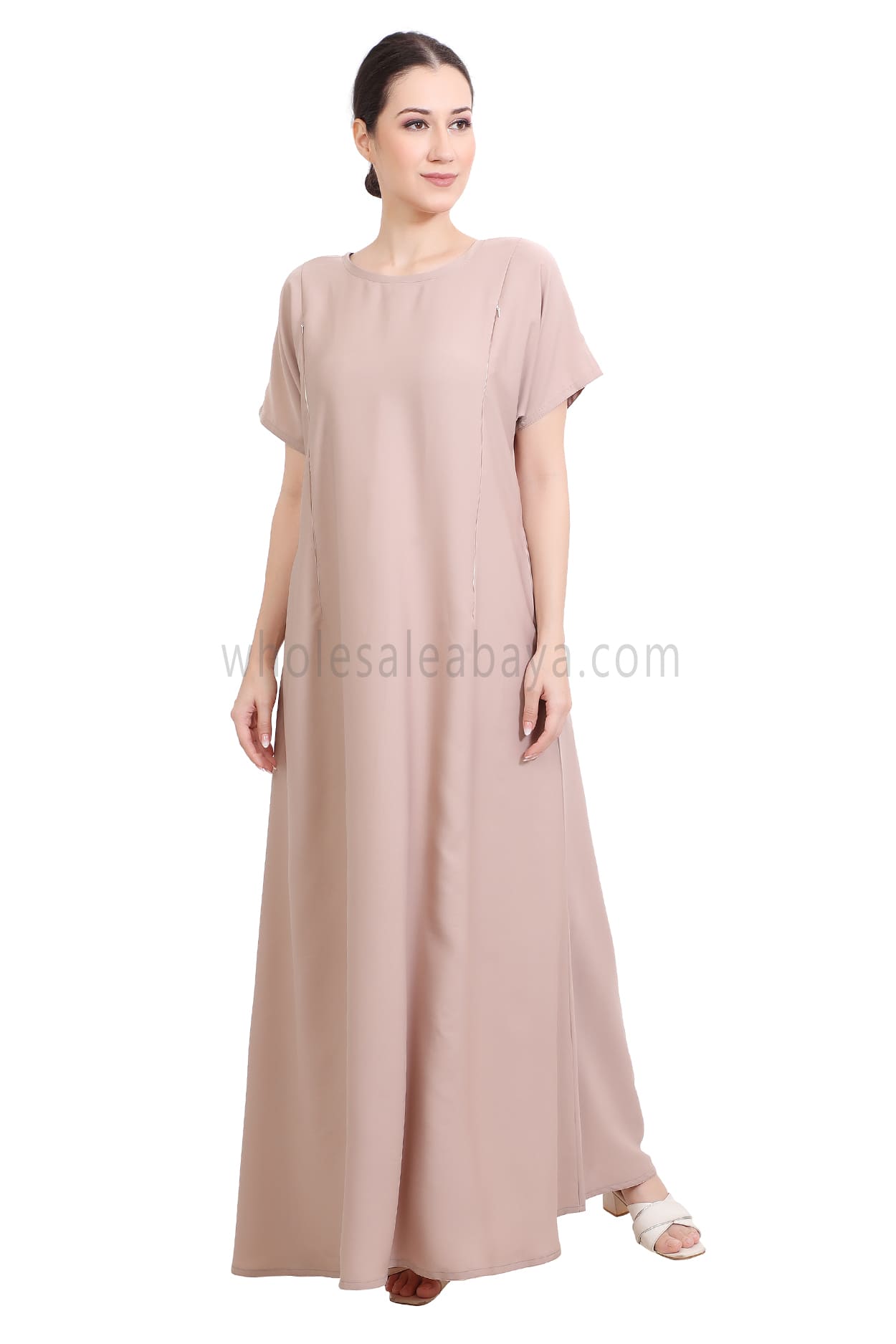 Inner Slip Dress Abaya with Maternity Zips