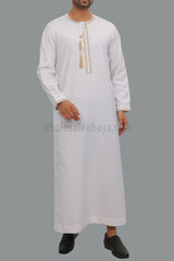 Premium Quality Embroidered Omani Tassel Thoube White