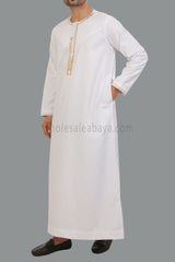 Premium Quality Embroidered Omani Tassel Thoube White