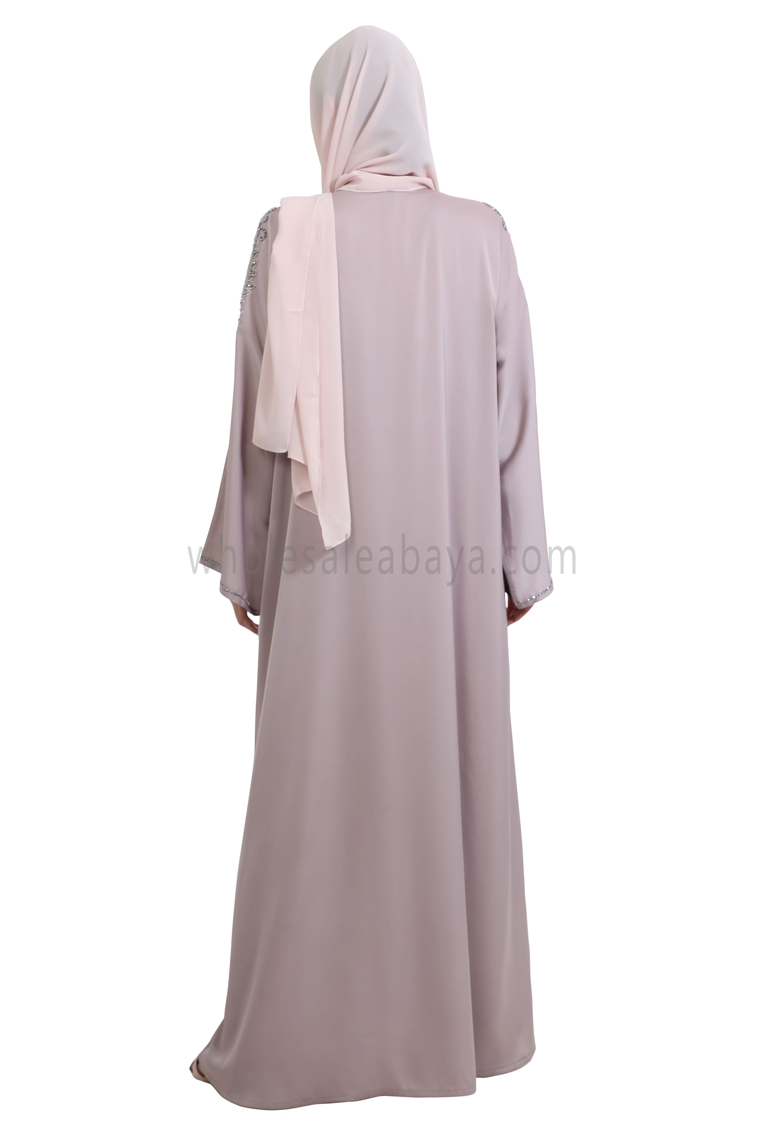 Open Abaya Style With Floral Vine Handwork