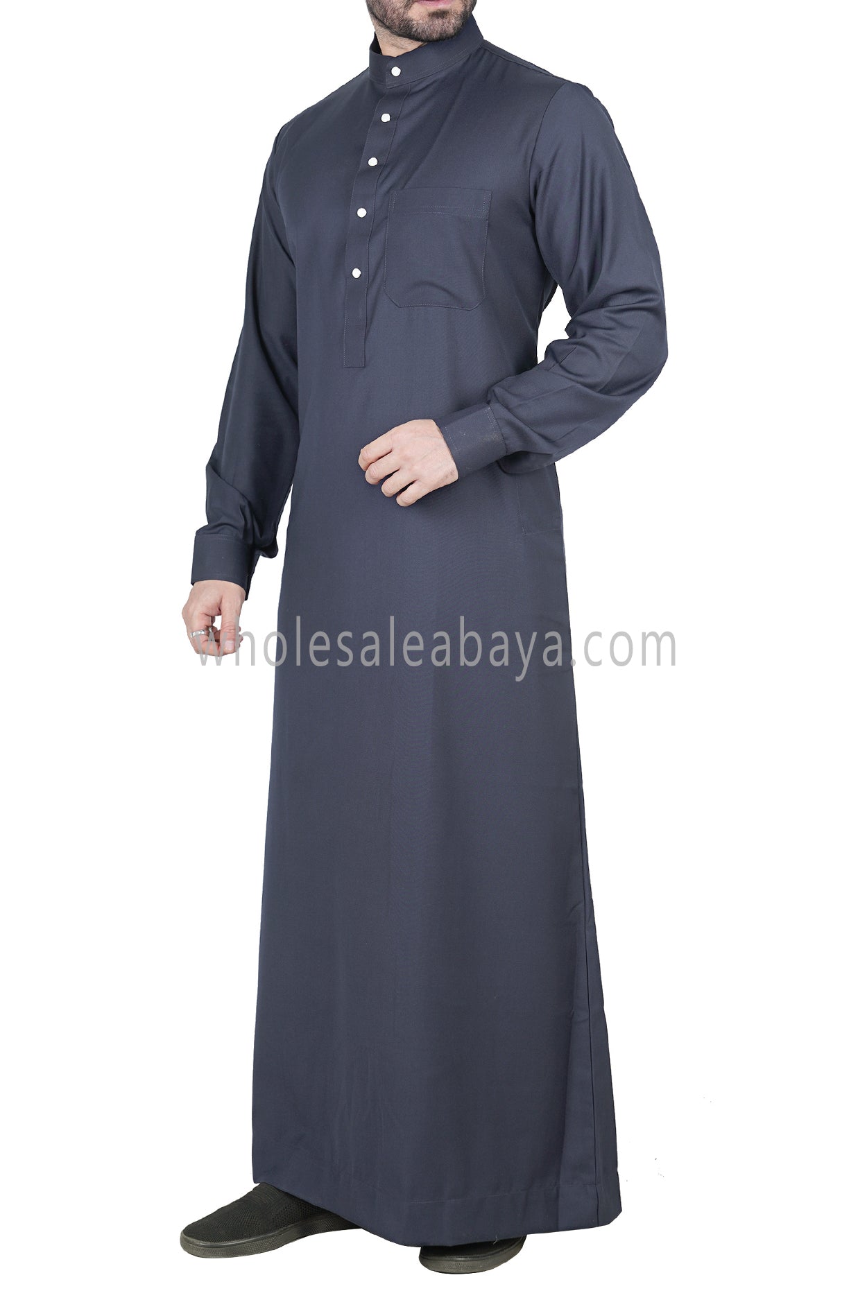 Men's Plain Thoube with Designer Buttons