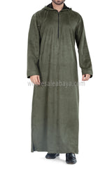 Premium Suede Hooded Thoube Light Green