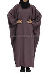 Plain Closed Butterfly Abaya With Inner Belt Mauve
