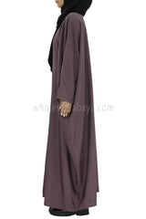 Plain Closed Butterfly Abaya With Inner Belt Mauve