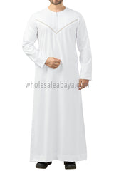 Premium Omani Thoubes with Embroidered "V" Stitching
