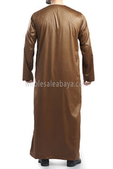 Men's Shiny Omani Thoube with Designer Tassel Copper Brown
