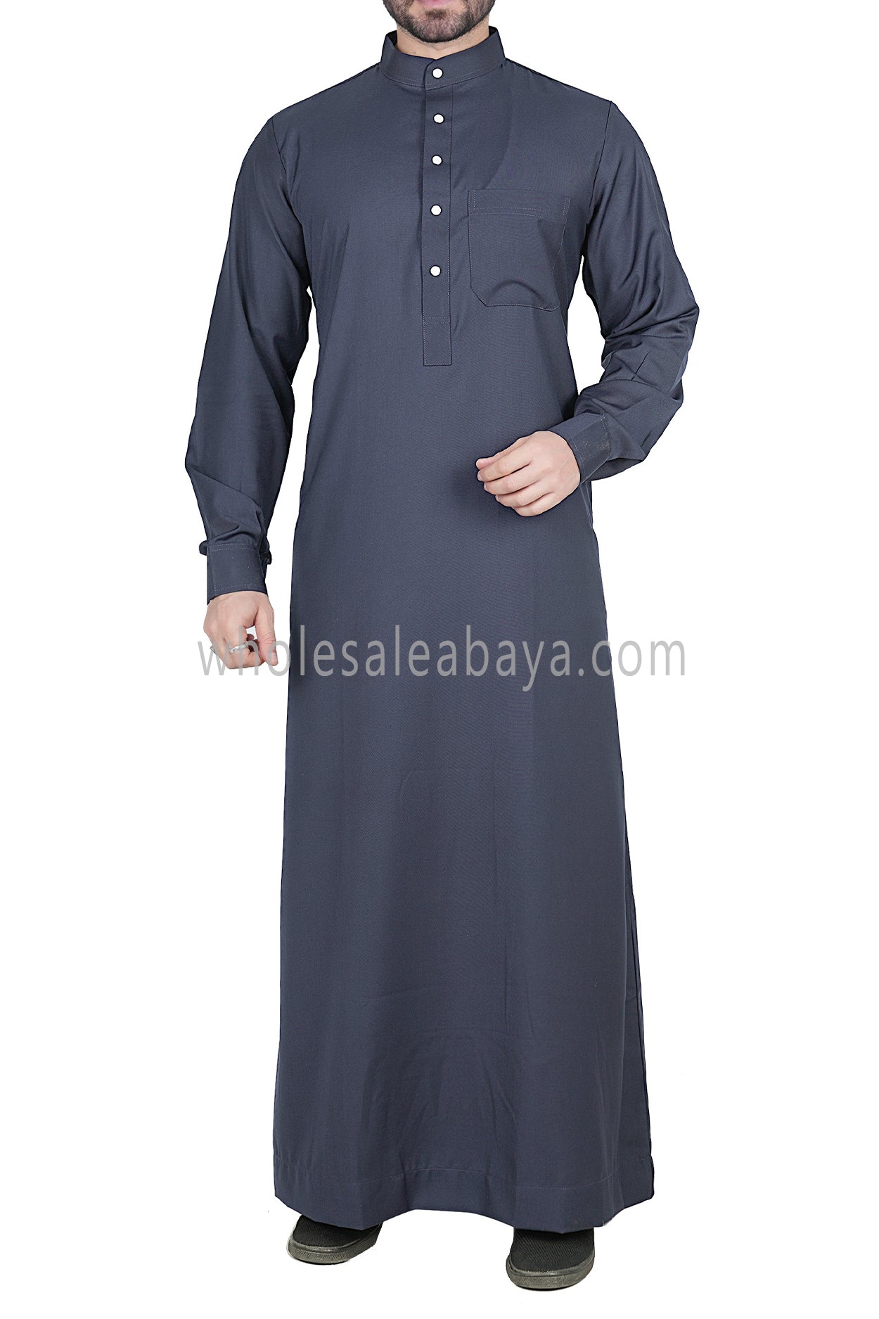 Men's Plain Thoube with Designer Buttons