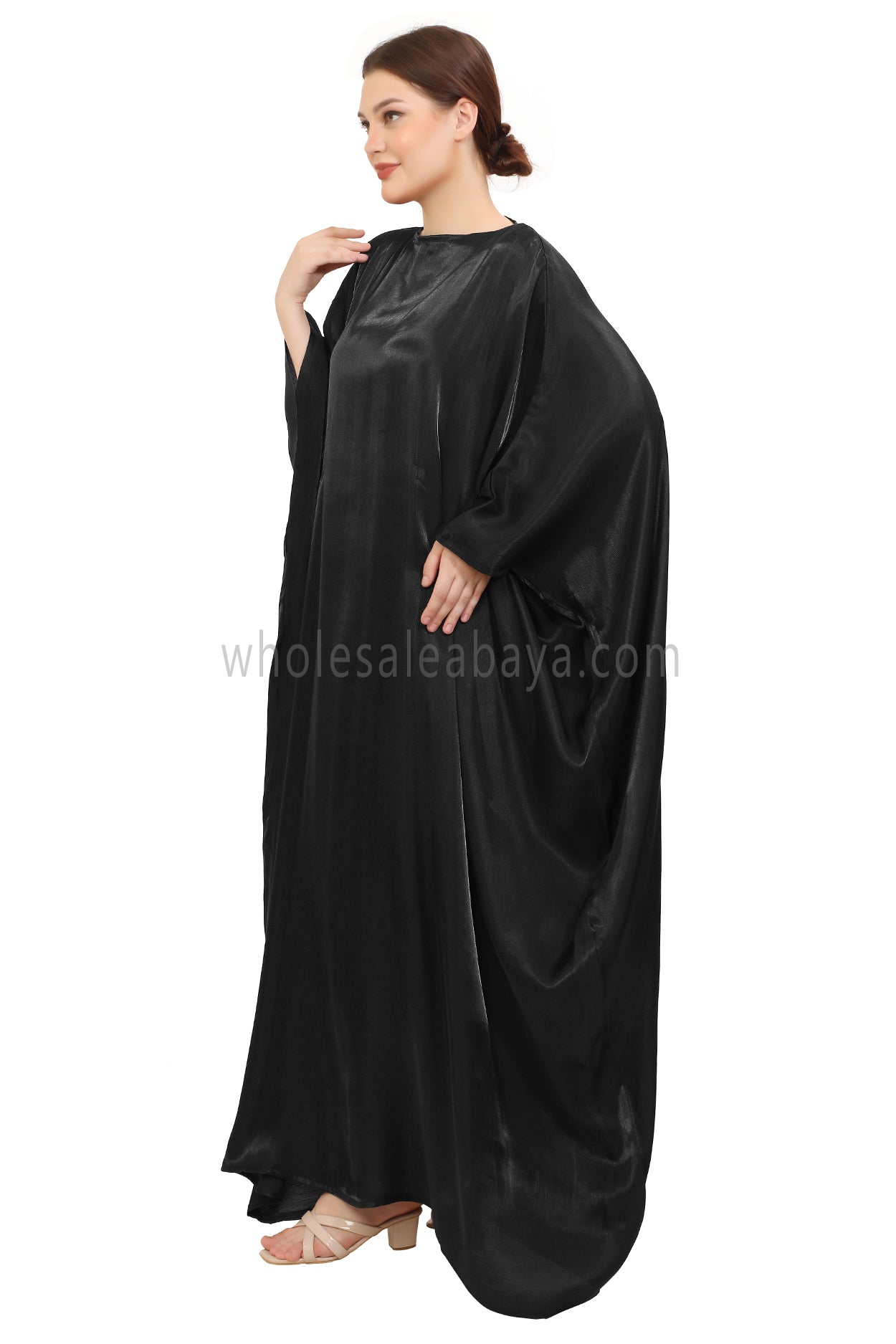 Butterfly Shimmer Kaftan Abaya Midnight Black 30520