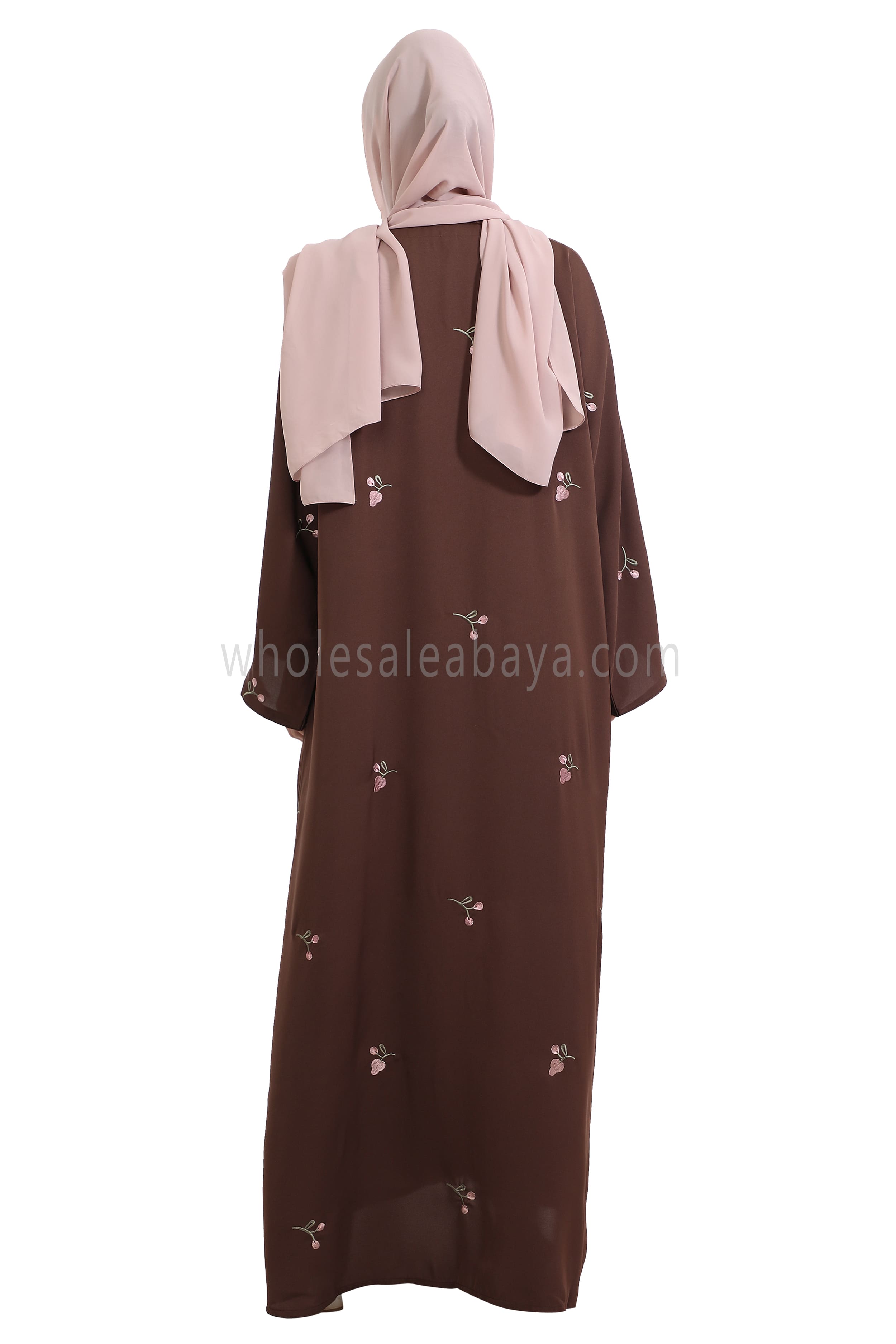 Open Abaya With Motif Embroidery