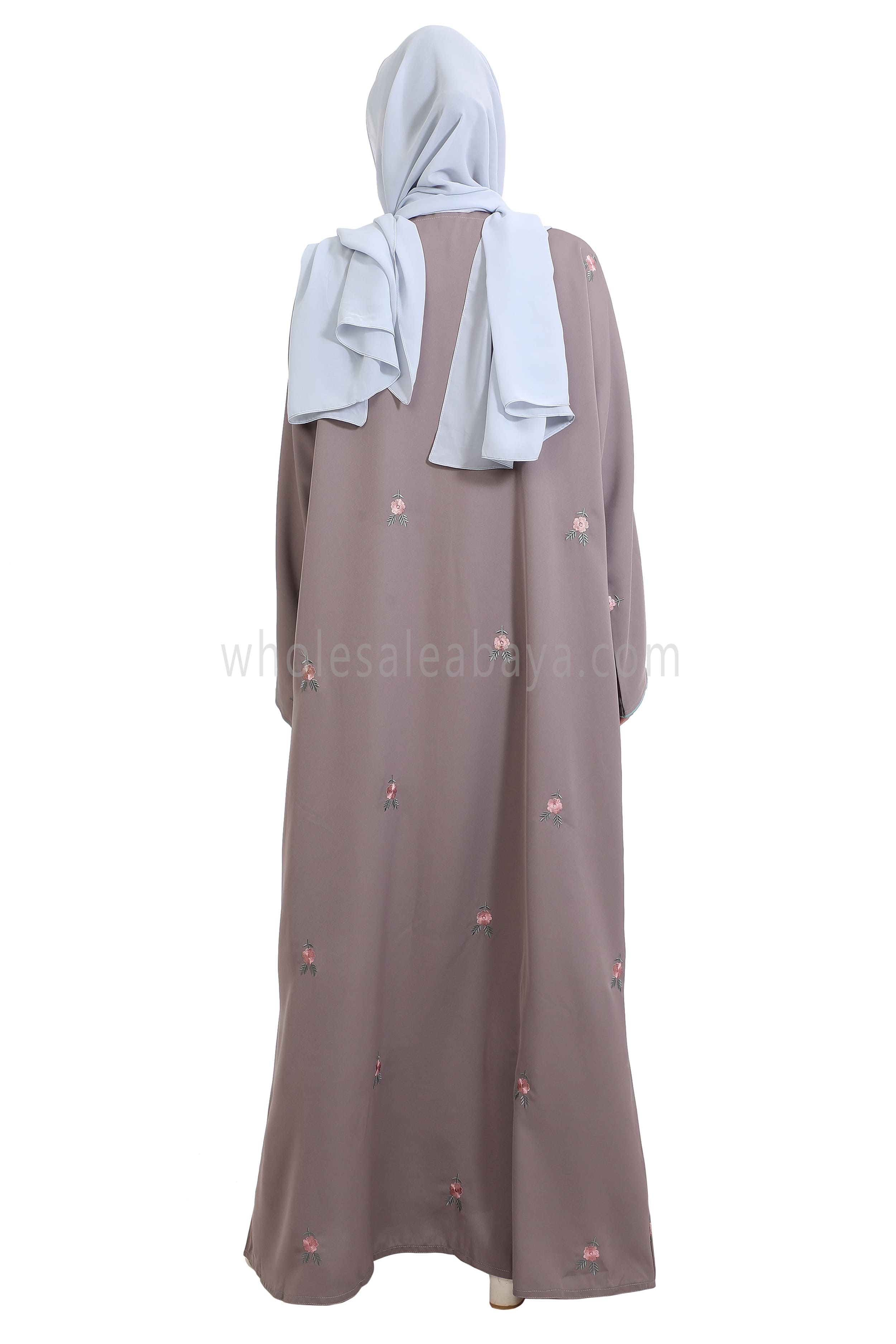 Open Abaya With Motif Embroidery