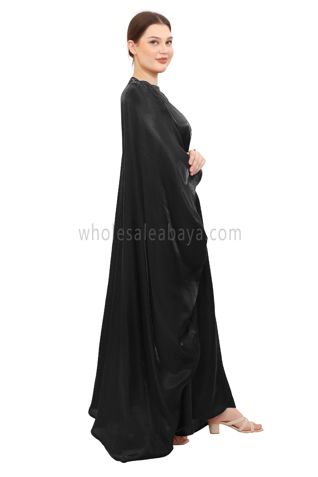 Butterfly Shimmer Kaftan Abaya Midnight Black 30520
