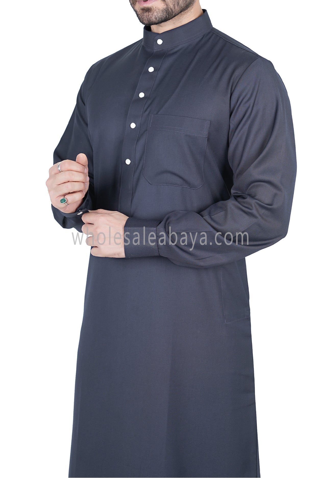 Men's Plain Thoube with Designer Buttons