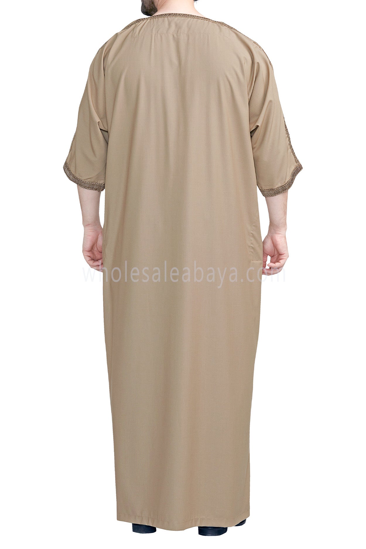 Men's Moroccan Thoube with Exquisite Embroidery Gold