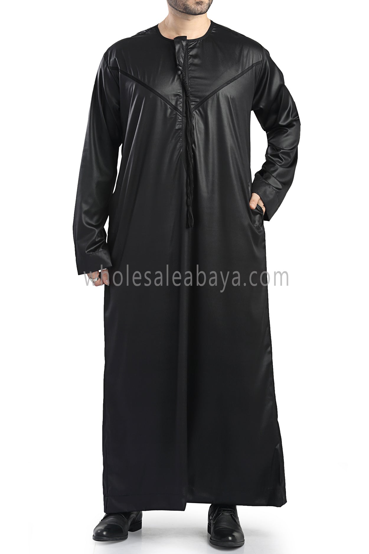 Men's Premium Quality Omani Style Thoube 90008 T Black