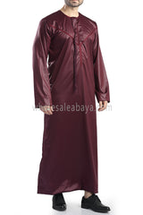 Men's Premium Quality Omani Style Thoube 90008 C6 Burgundy