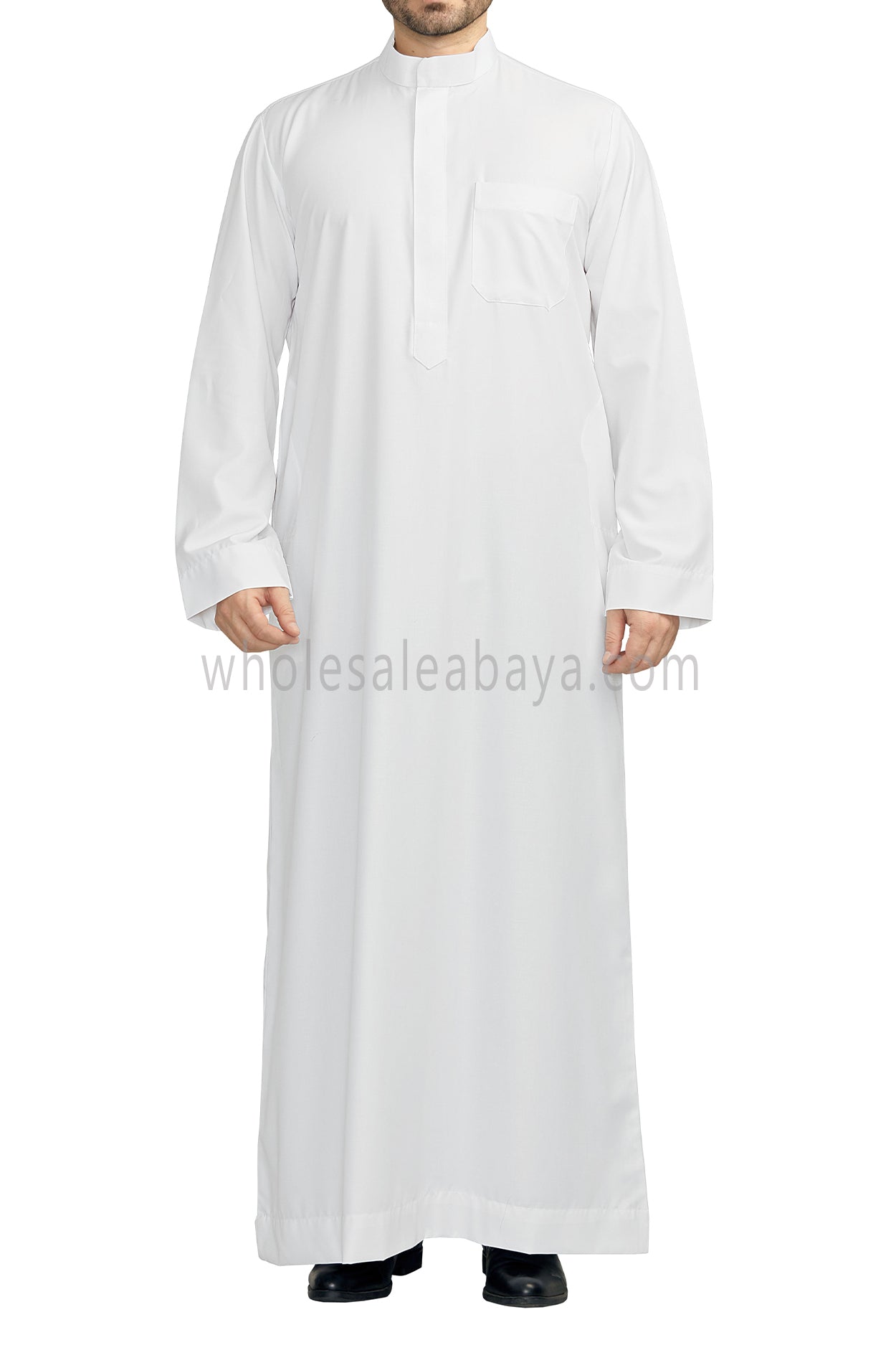 Men's Plain Collar Thoube white Colour