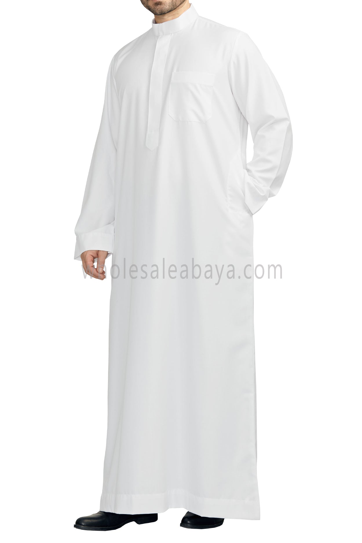Men's Plain Collar Thoube white Colour