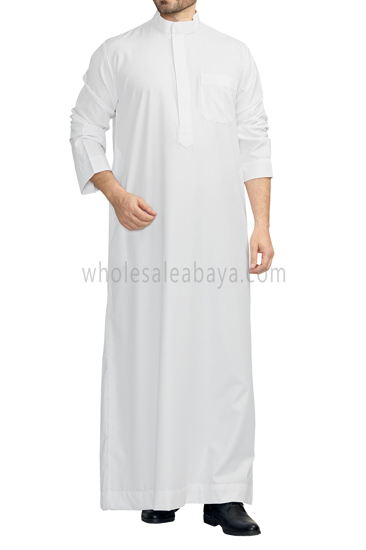 Men's Plain Collar Thoube white Colour