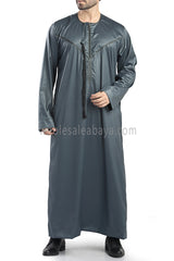 Men's Premium  Omani Style Thoube 90008 C7 Gunmetal Grey