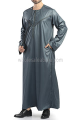 Men's Premium  Omani Style Thoube 90008 C7 Gunmetal Grey