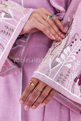 Front Open Abaya With Embroidered Sleeve With Belt