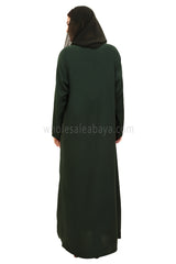 Plain Straight Cut Nida Abaya 30076 Emerald Green