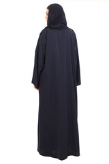 Front Open Nida Abaya With A Single Button 30051 Smokey Blue
