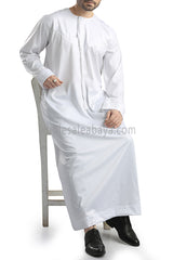 Ready to Buy Men's Traditional Emarati Style Shiny Thoube 90008 T White - Pack